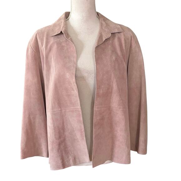 Uniform John Paul Richard Jackets & Blazers - NEW Uniform John Paul Richard 12 Washable Suede Jacket Open Front Blush Pink